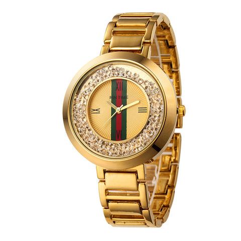 Stainless Steel Quartz Watch with Leopard Print