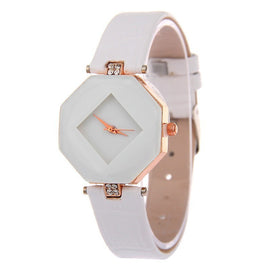 Octagon Shaped Dress Watch with Leather Band