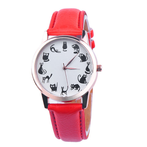 Cat Pattern Casual Wrist Watch