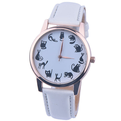 Cat Pattern Casual Wrist Watch
