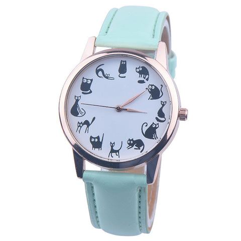 Cat Pattern Casual Wrist Watch