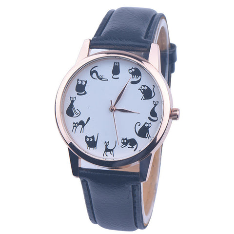 Cat Pattern Casual Wrist Watch