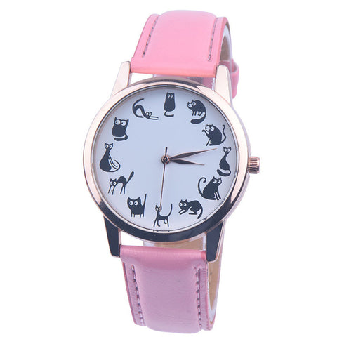 Cat Pattern Casual Wrist Watch