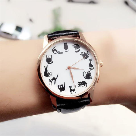 Cat Pattern Casual Wrist Watch