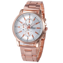 Rose Gold Stainless Steel Band Classic Watch