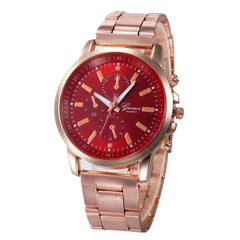 Rose Gold Stainless Steel Band Classic Watch