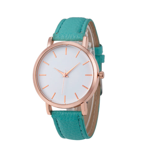 Casual Dress Watch with Classic Leather Wrist Band