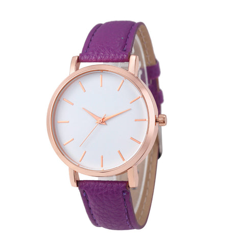 Casual Dress Watch with Classic Leather Wrist Band