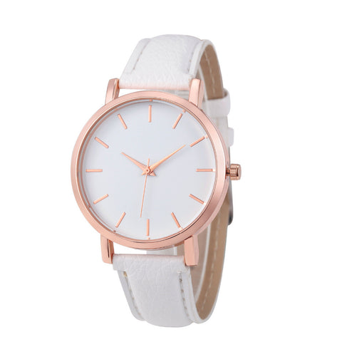 Casual Dress Watch with Classic Leather Wrist Band