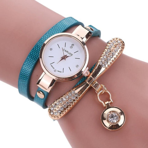 Bracelet Type Watch with Rhinestones