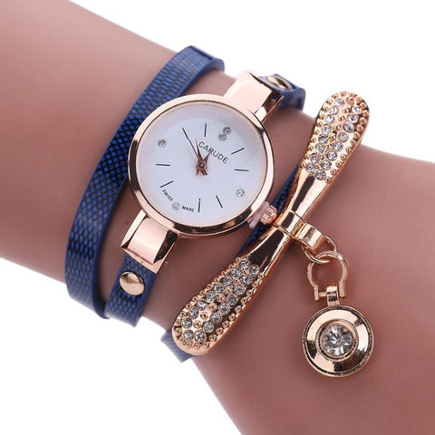 Bracelet Type Watch with Rhinestones