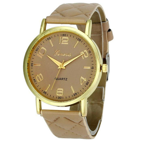 Dress Wrist Watch with Ultrathin Leather Band