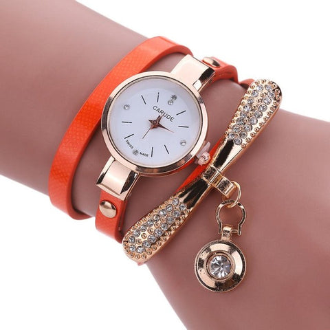 Bracelet Type Watch with Rhinestones