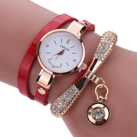 Bracelet Type Watch with Rhinestones