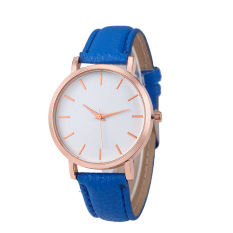 Casual Dress Watch with Classic Leather Wrist Band