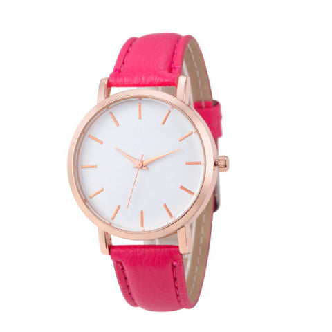 Casual Dress Watch with Classic Leather Wrist Band